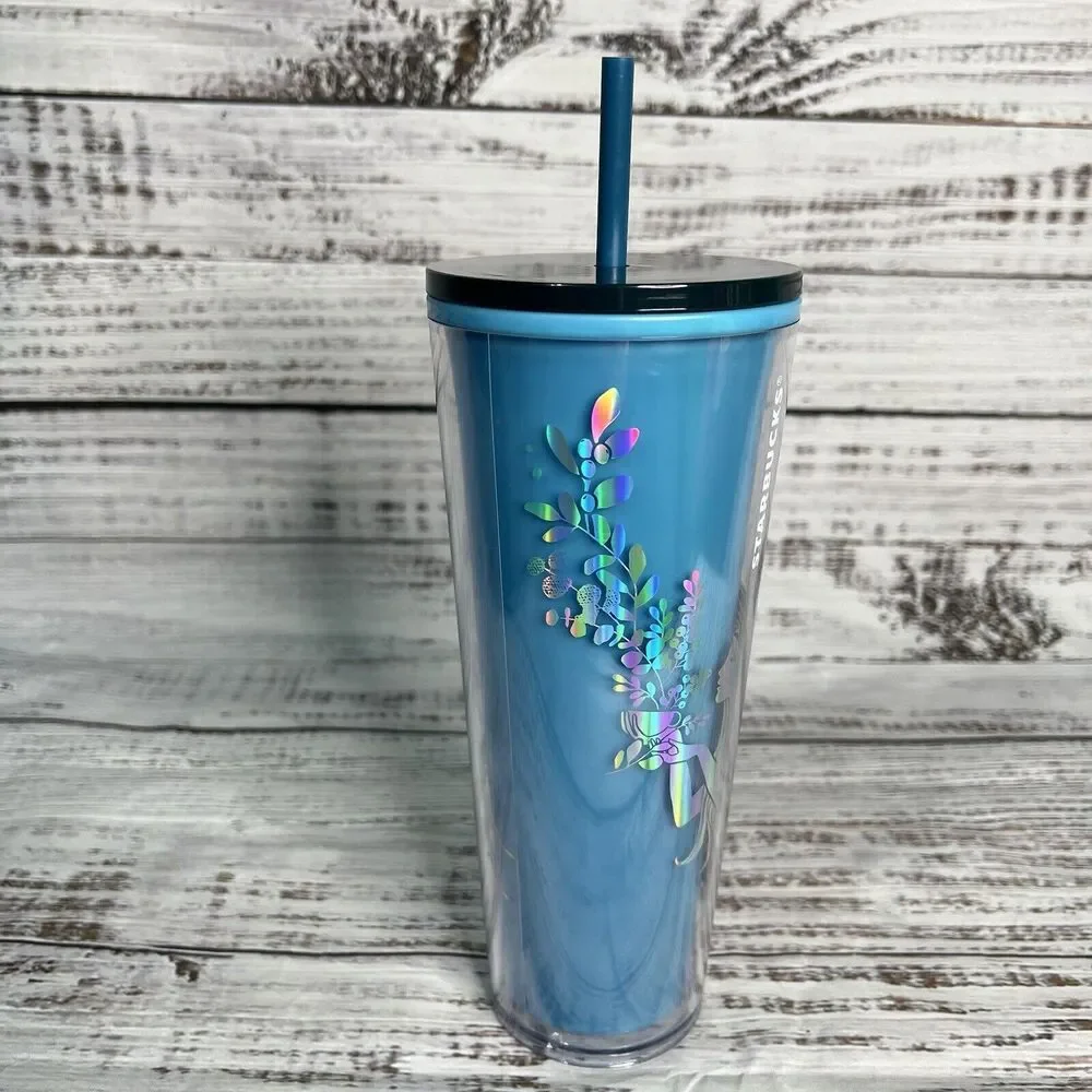Starbucks Christmas 2021 Blue Mermaid 24oz‎ Siren Tumbler COLOR CHANGING